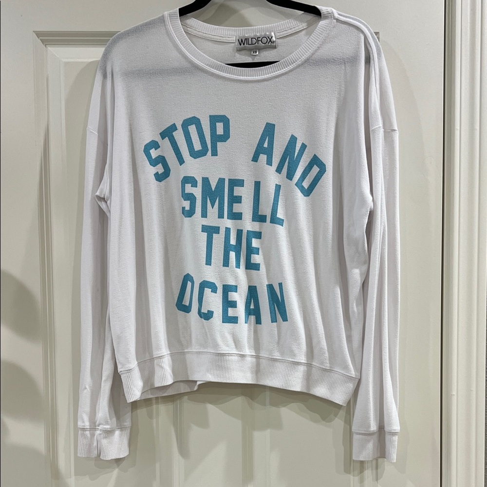 Wildfox Stop And Smell The Ocean pullover size XS